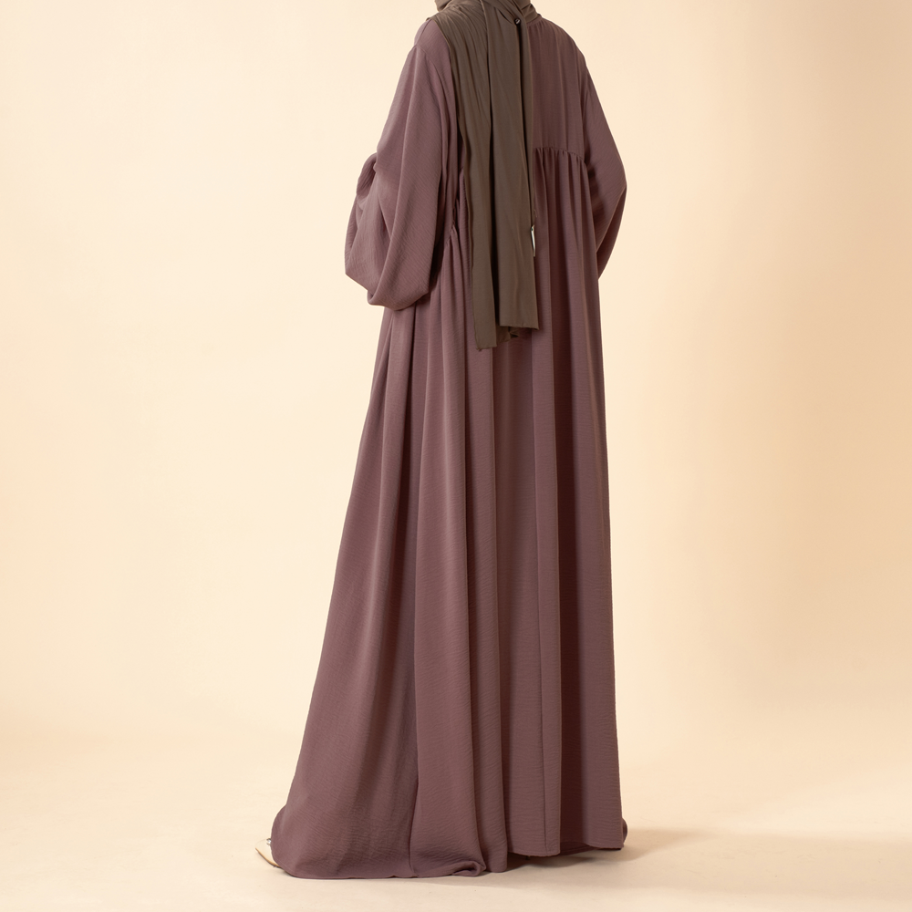 Relaxed Fit Lantern Sleeves Crepe Abaya (MA190)