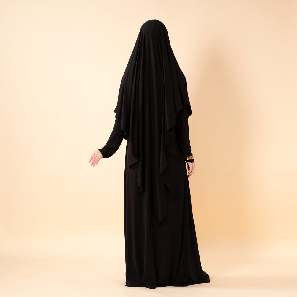 Serenity Veil Set | Premium Lenzing™ Modal Khimar & Dress Two-Piece Set (MK026)