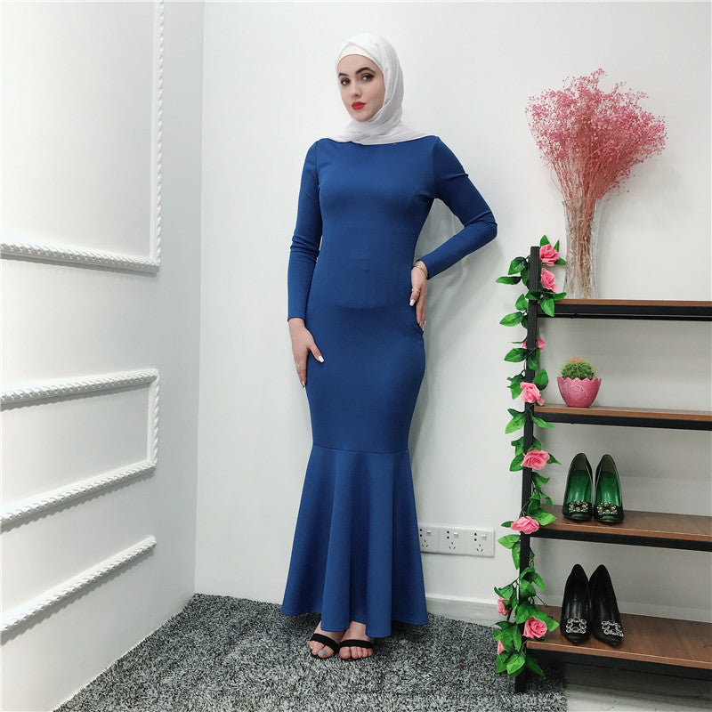 Stretch Mermaid Hem Maxi Dress(MS457)