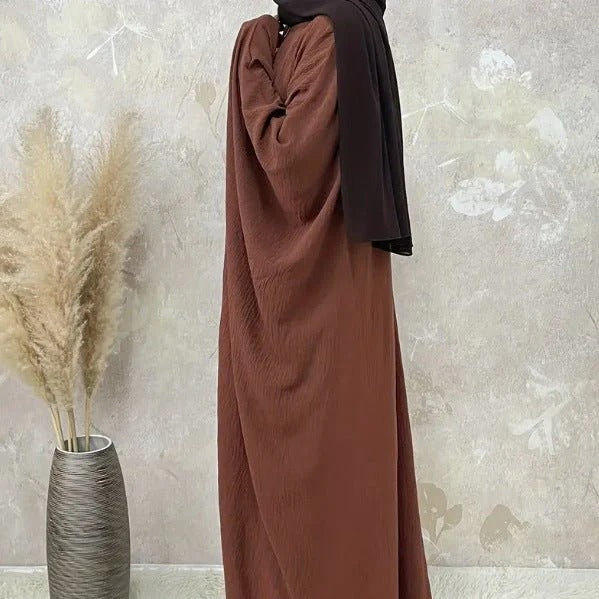 Modest Batwing Sleeve Loose Solid Color Maxi Abaya(MA172)