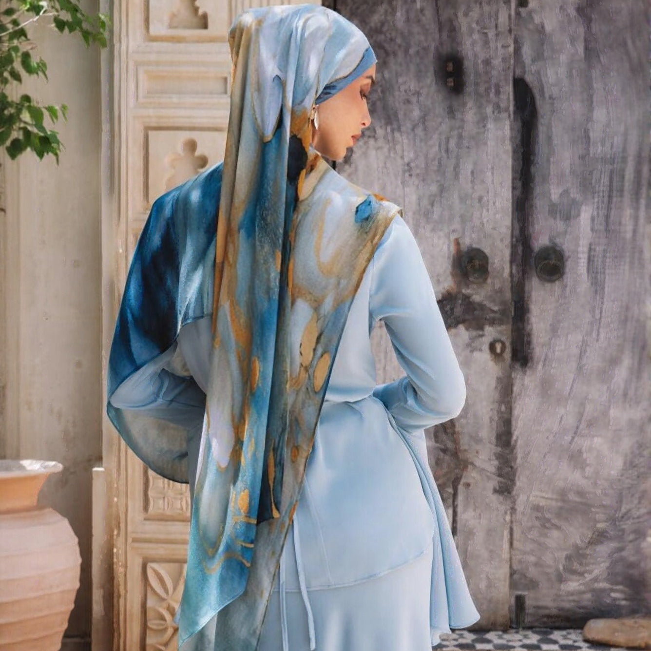 Printed Cotton Hijab Scarf | Soft Breathable Long Headscarf(MH201)