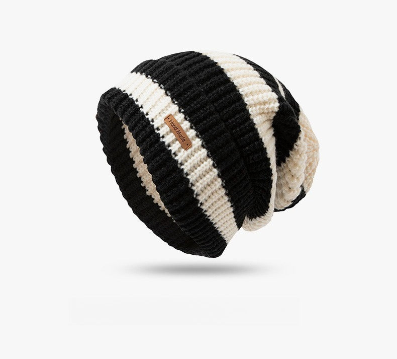 Striped Slouchy Beanie Hat(MAC305)
