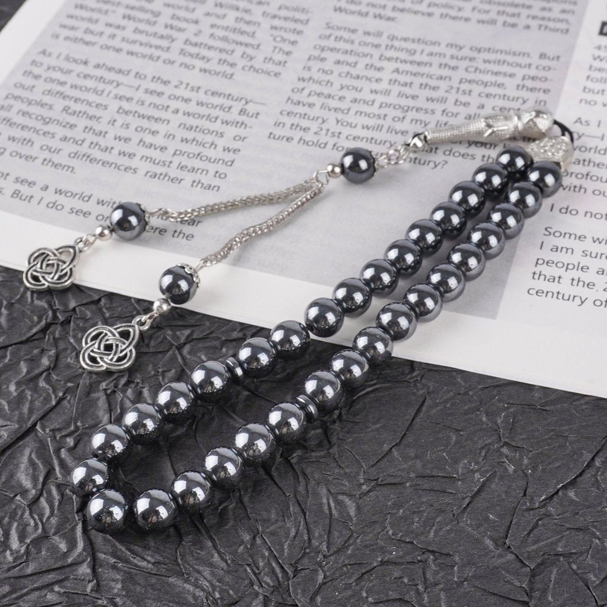 33 Bead Black Obsidian Tasbeeh(MR084) - Mariam's Collection