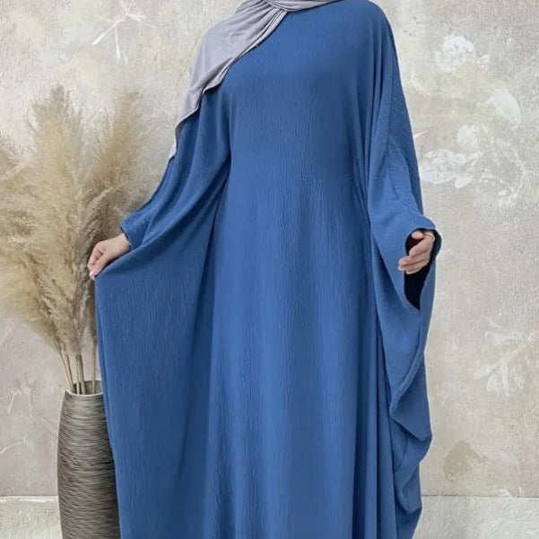 Modest Batwing Sleeve Loose Solid Color Maxi Abaya(MA172)