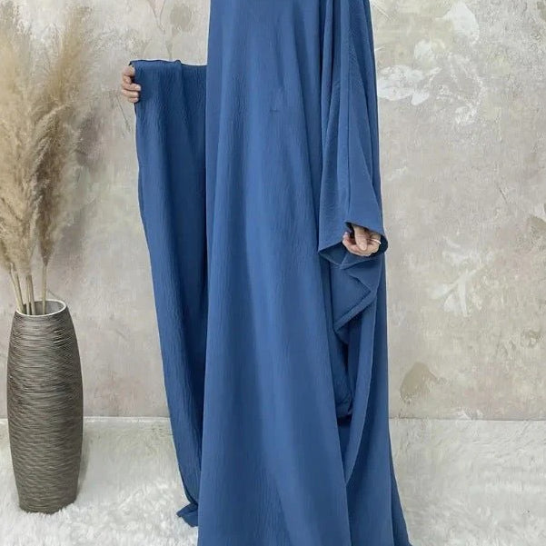 Modest Batwing Sleeve Loose Solid Color Maxi Abaya(MA172)