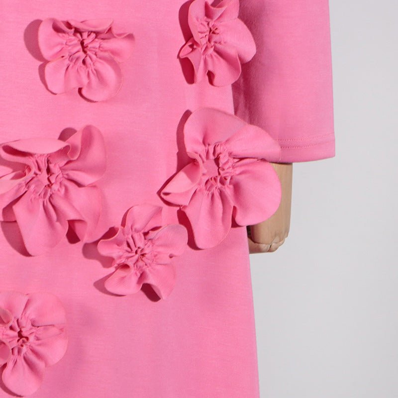 3D Floral Appliqué Maxi Dress(MS356) - Mariam's Collection