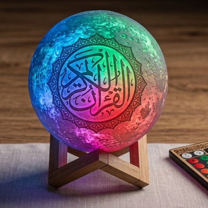 Quran Moon Lamp Bluetooth Speaker – 16-Colour RGB Moon Lamp