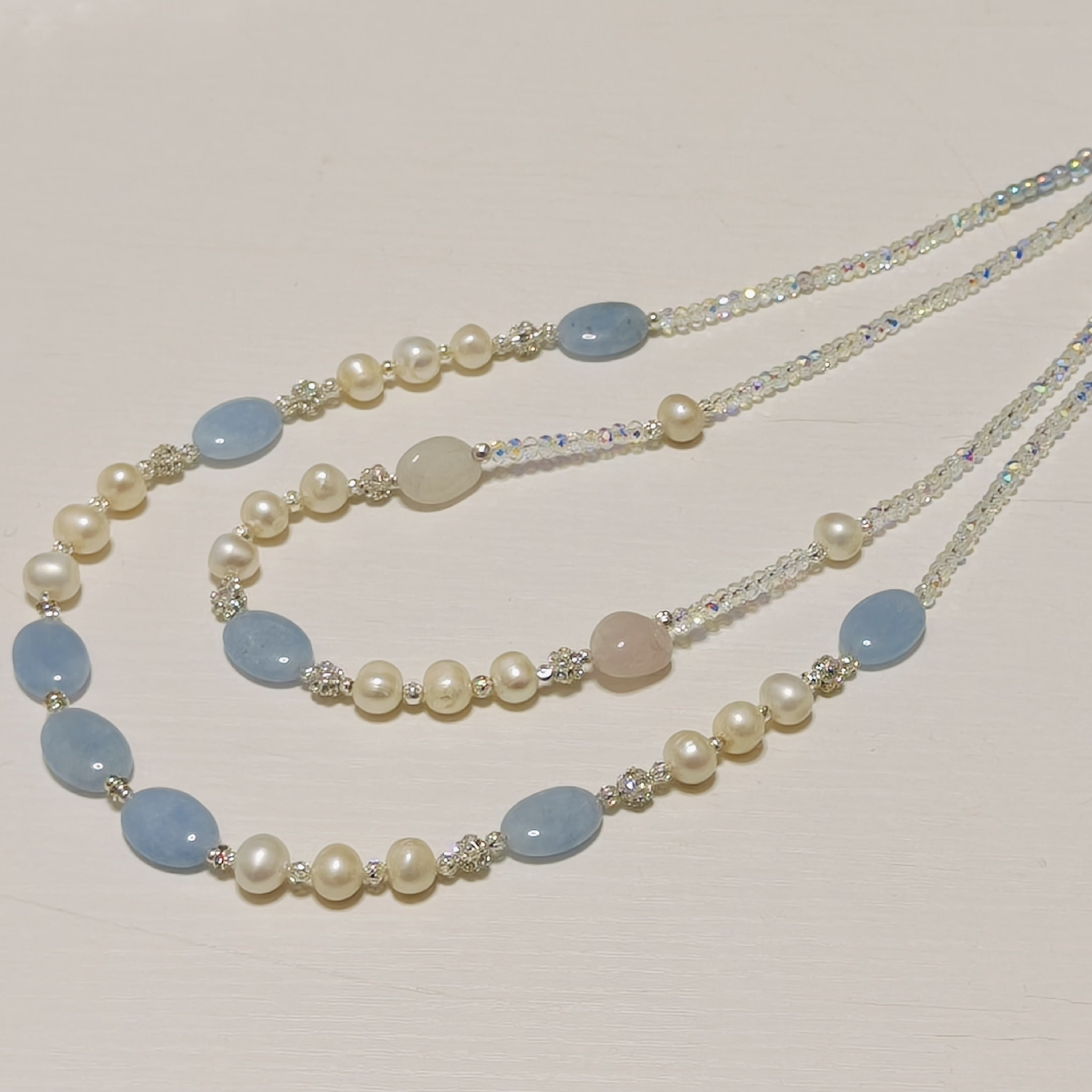 Handmade Premium Crystal Necklace | Artisan Woven Jewelry with Alloy Accents | Elegant Sparkling Statement Necklace for Women (MAC344)