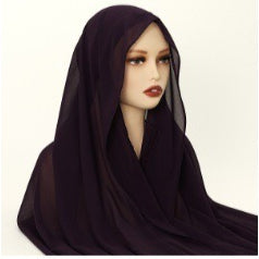 Instant Chiffon Hijab with Magnetic Closure & Ties(MH207)