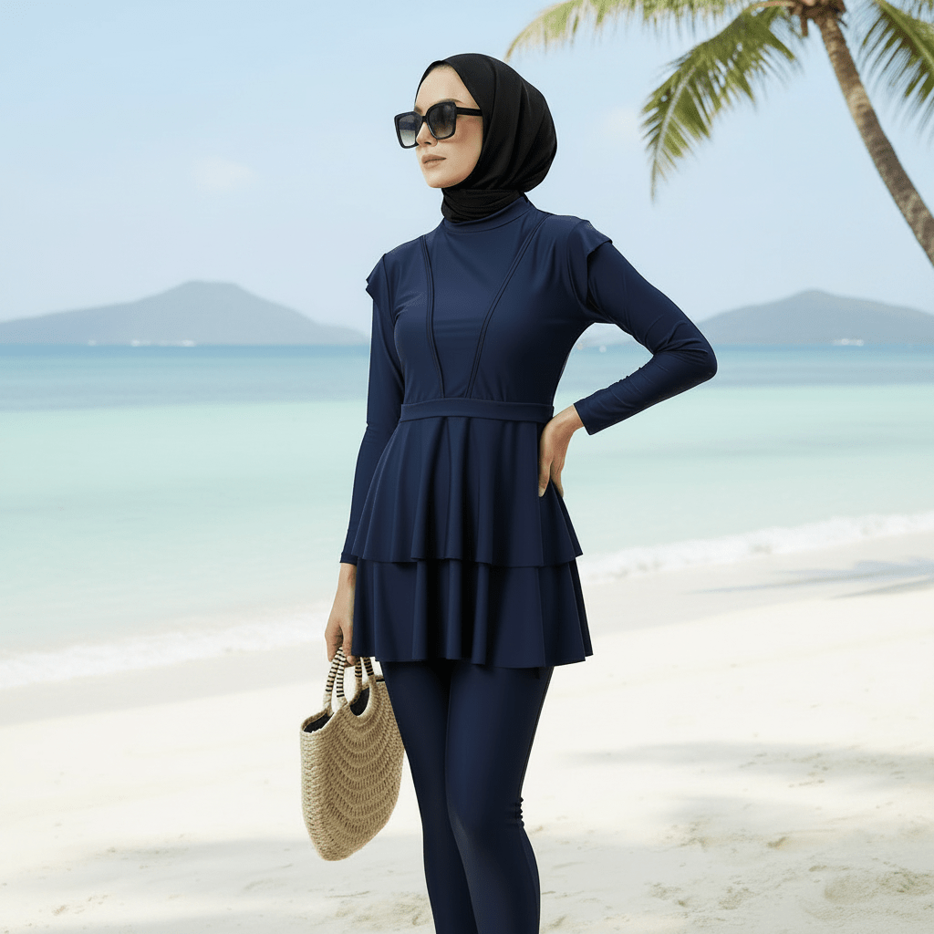 3pcs Burkini Modest Swimsuit | Burkini Swimsuit For Muslimas (MB002) - Mariam's Collection