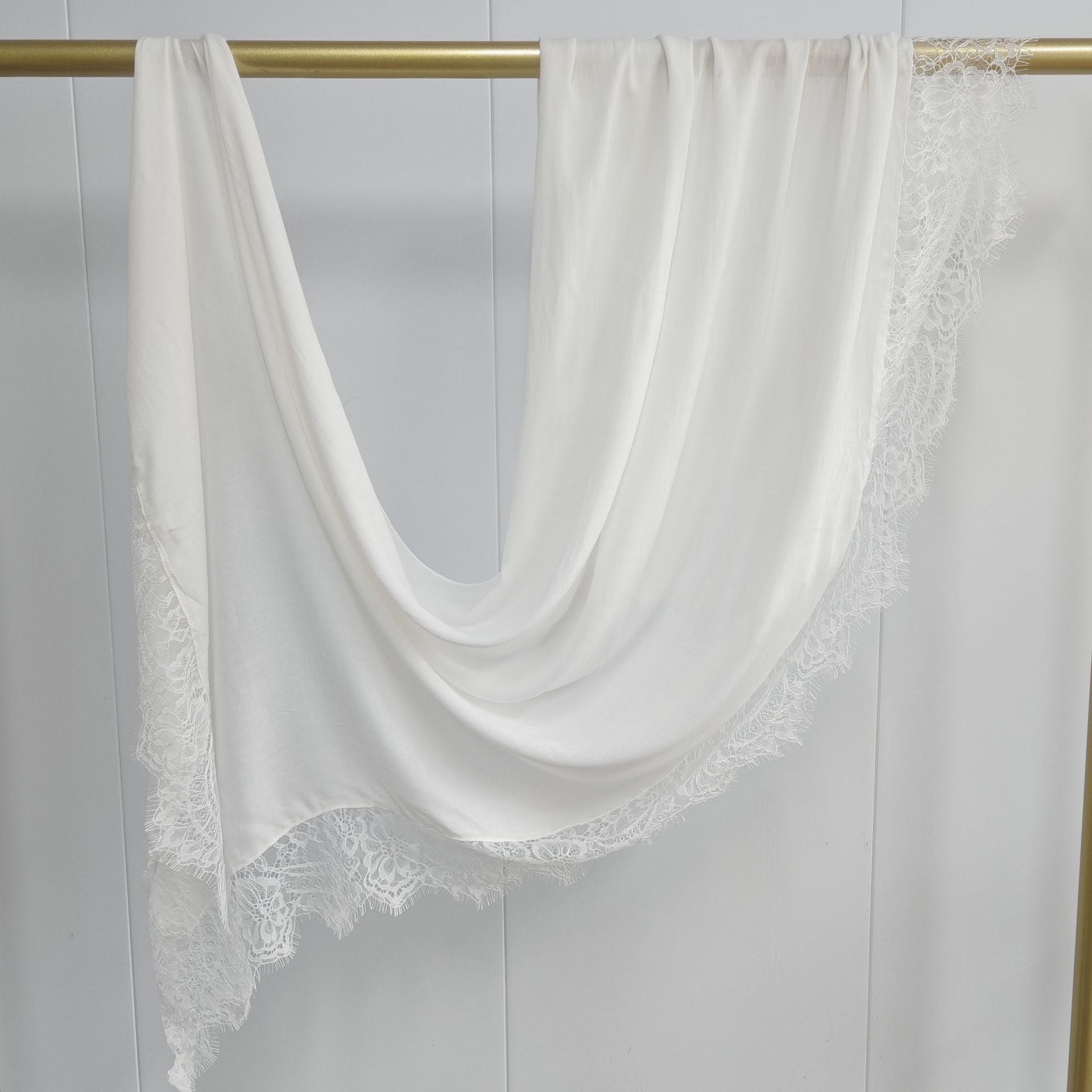 Lace Trim Rayon Hijab Scarf(MH211)