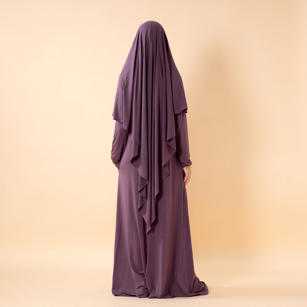 Serenity Veil Set | Premium Lenzing™ Modal Khimar & Dress Two-Piece Set (MK026)