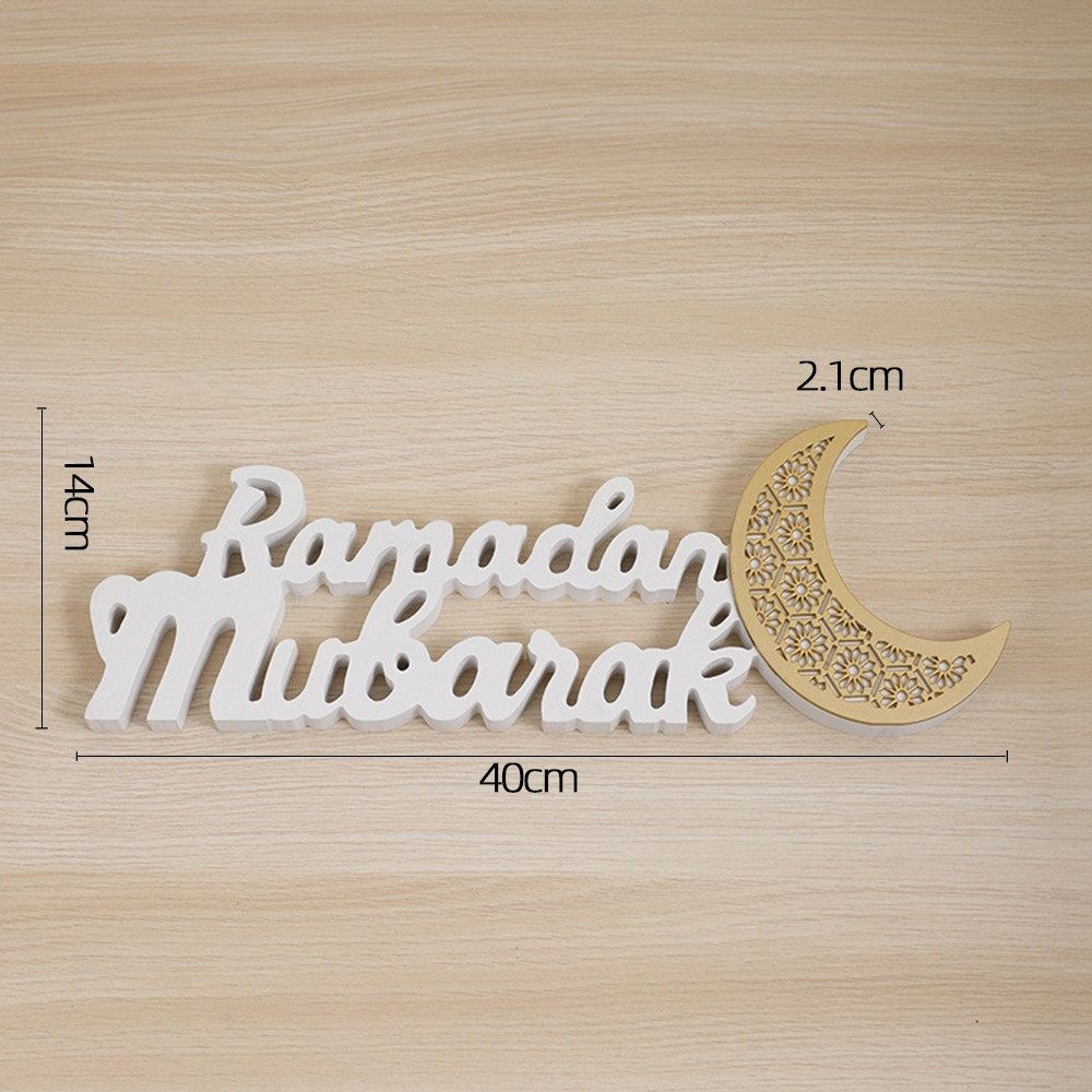 Ramadan Mubarak LED Moon Decor Crescent Craft Ornament (MAC393)