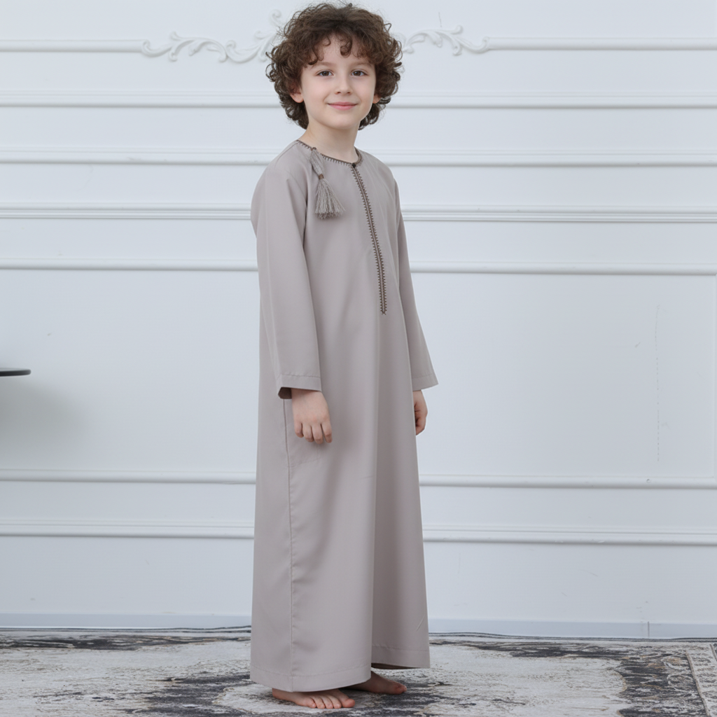 Boys Embroidered Thobe with Tassel Detail(MKB016)
