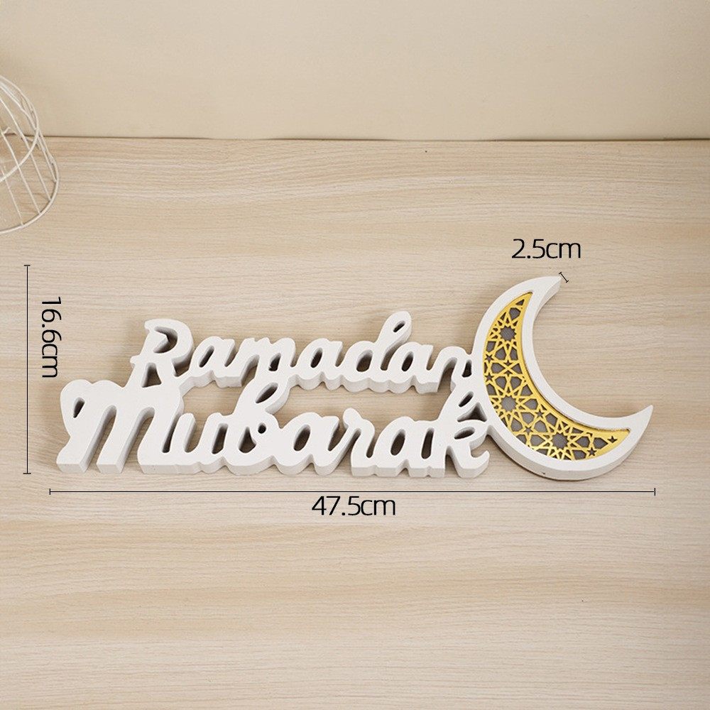 Ramadan Mubarak LED Moon Decor Crescent Craft Ornament (MAC393)