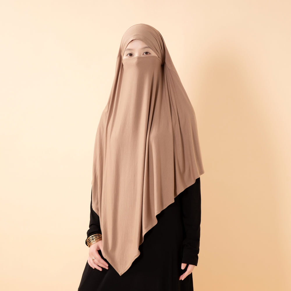 Premium Lenzing™ Modal Khimar with Integrated Face Veil (MK029)