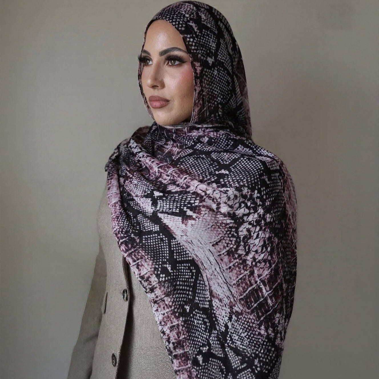 Printed Cotton Hijab Scarf | Soft Breathable Long Headscarf(MH201)