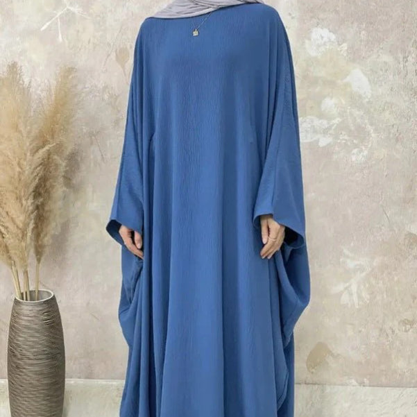 Modest Batwing Sleeve Loose Solid Color Maxi Abaya(MA172)