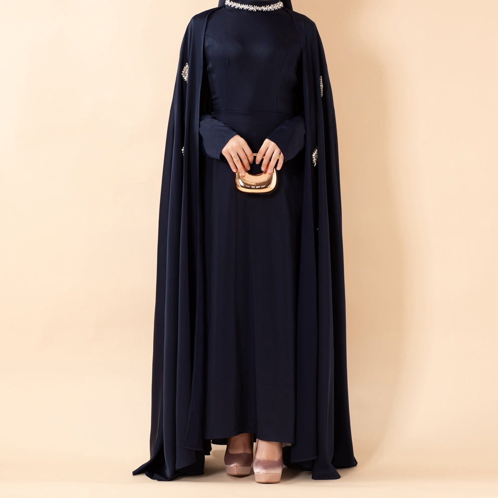 Luxury Satin Royal Cape Abaya(MA326)