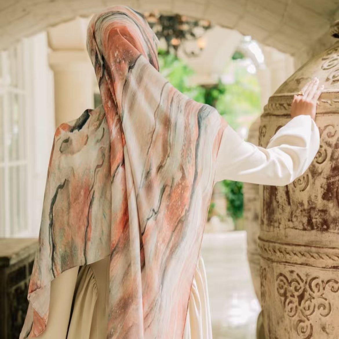 Printed Cotton Hijab Scarf | Soft Breathable Long Headscarf(MH201)