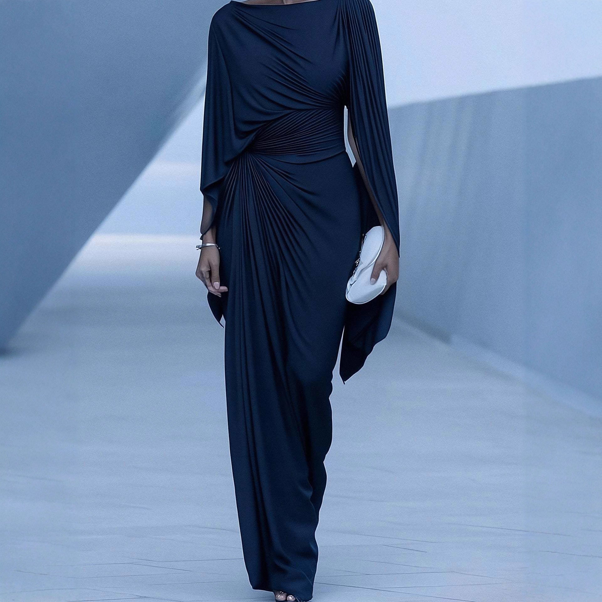 Pleated Evening Dress | Off-Shoulder Ruched Bodycon Gown(MS275)