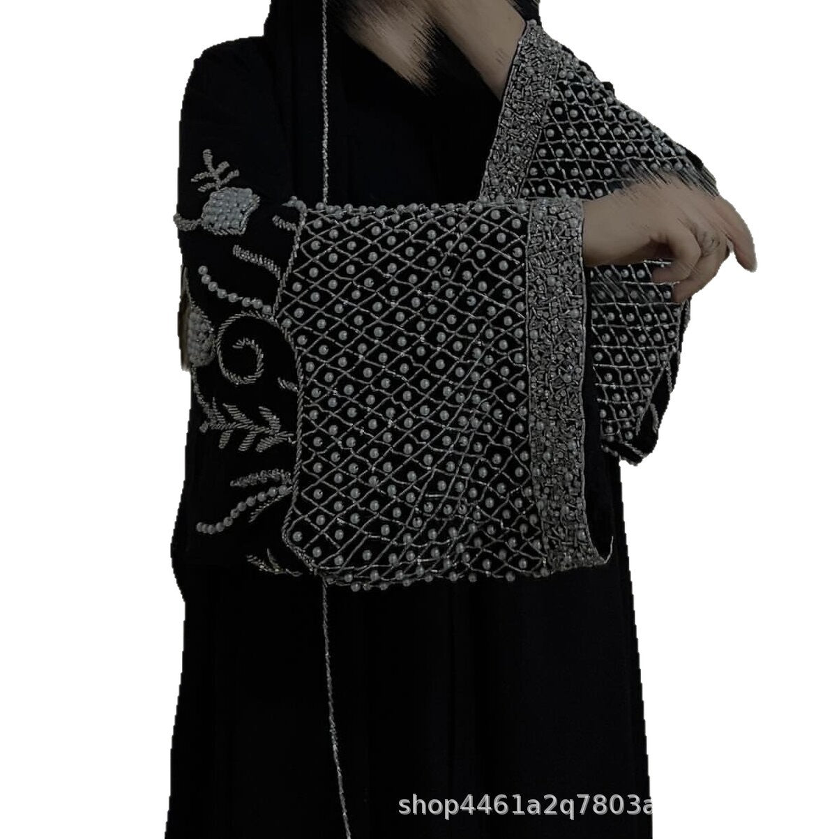 Luxury Embellished Open Abaya & Hijab Set(MOA276)
