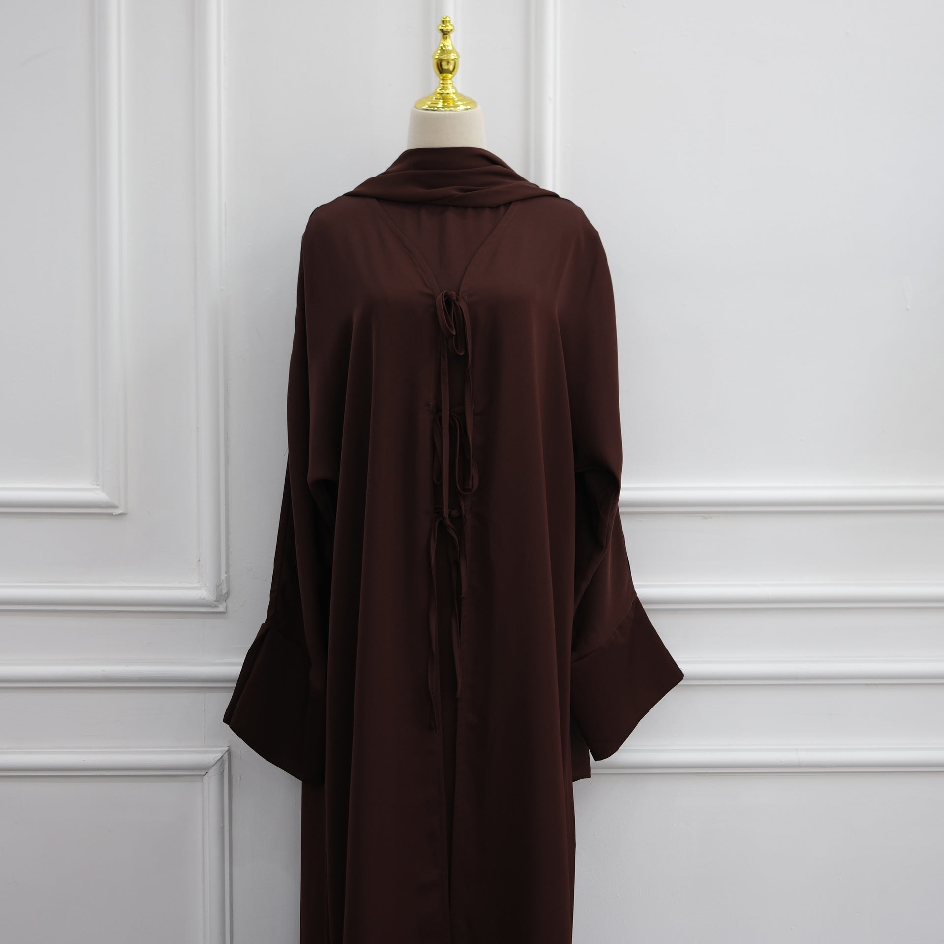 Nida Three-Piece Open Abaya Set(MOA340)