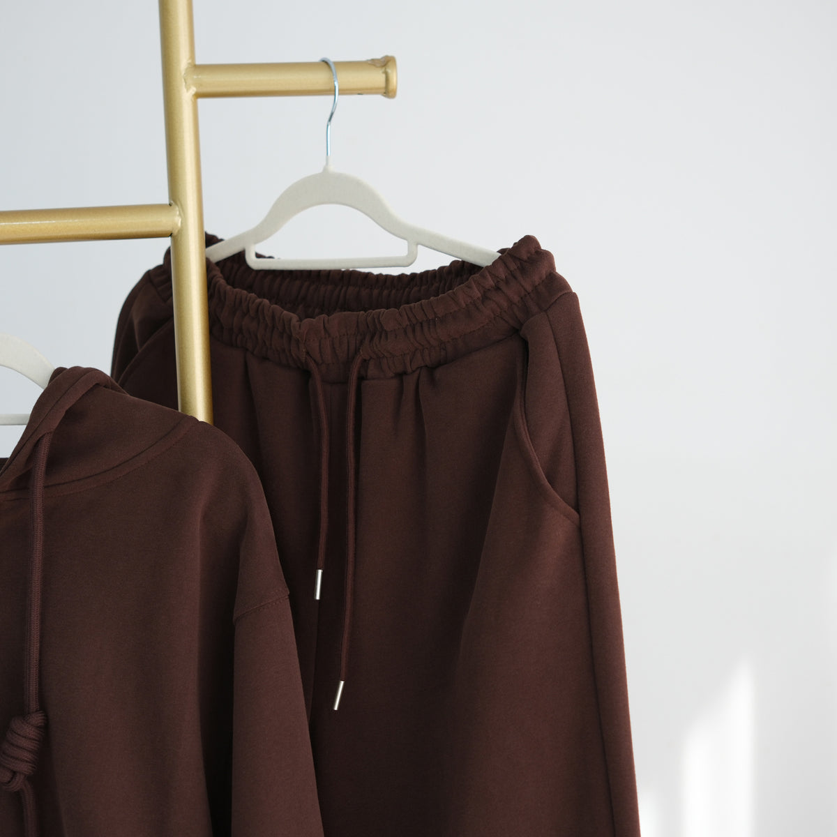 Zip-Up Hoodie & Wide-Leg Pants Set | Casual Modest Athleisure Two-Piece Outfit(MS595)