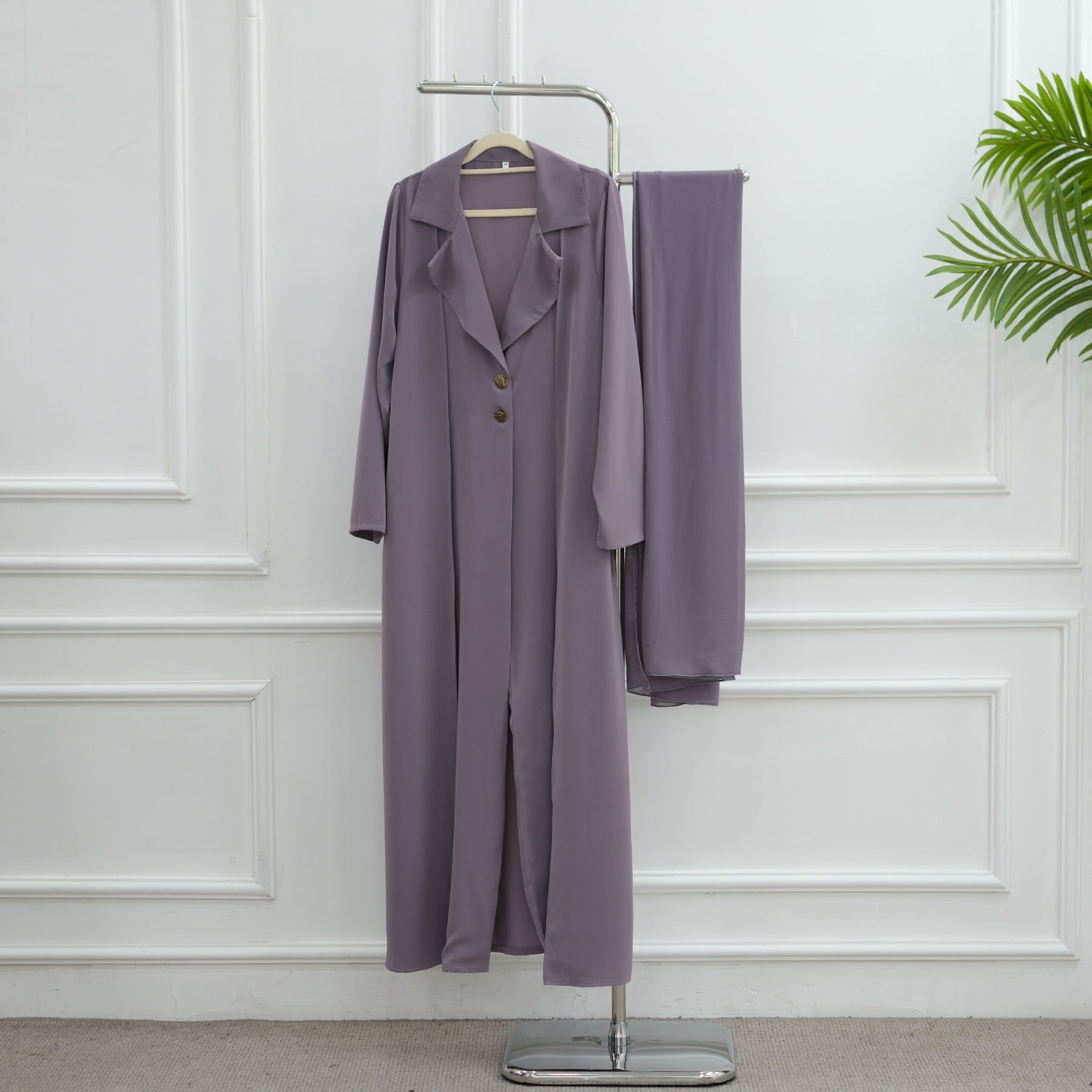 Blazer Open Abaya Set with Hijab(MOA272)