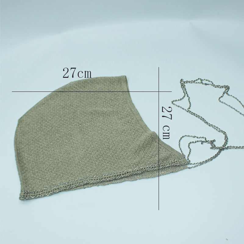 Chain Trim Hijab Cap | Sparkle Knit Balaclava with Chains(MAC375)