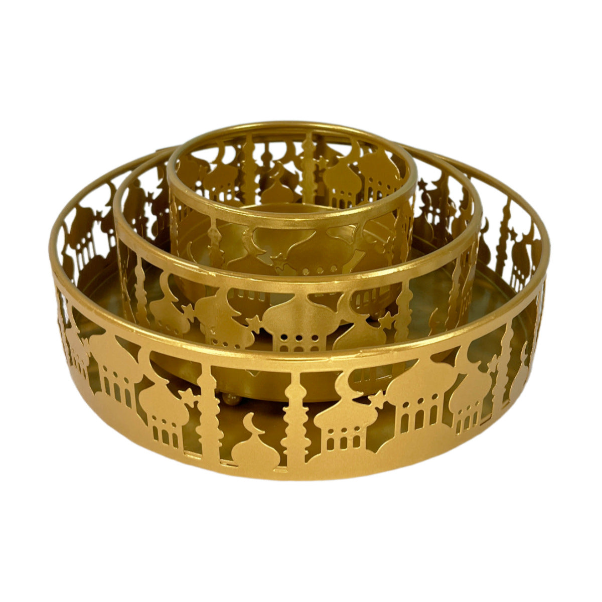 Festive Ramadan Iron Tray Candy Box 3-Piece Set