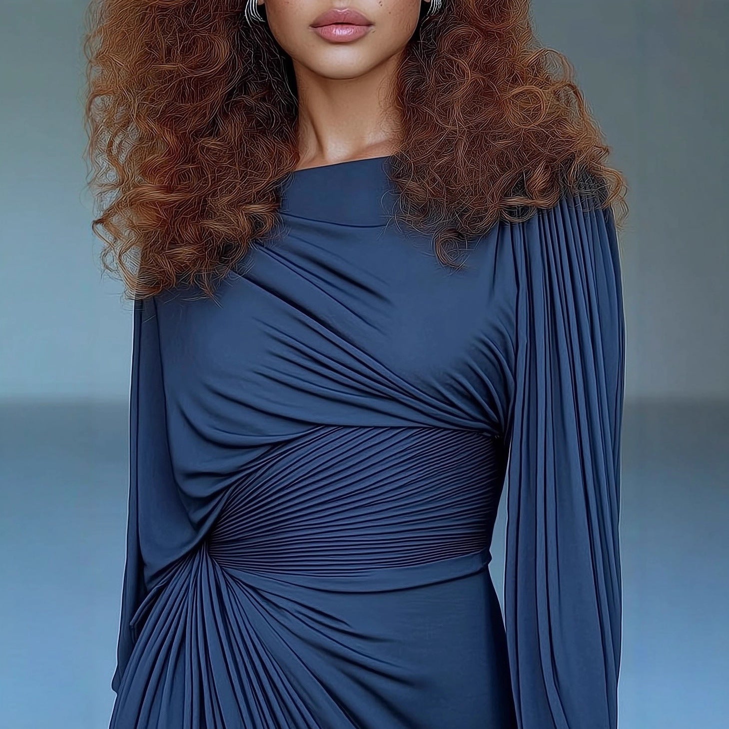 Pleated Evening Dress | Off-Shoulder Ruched Bodycon Gown(MS275)