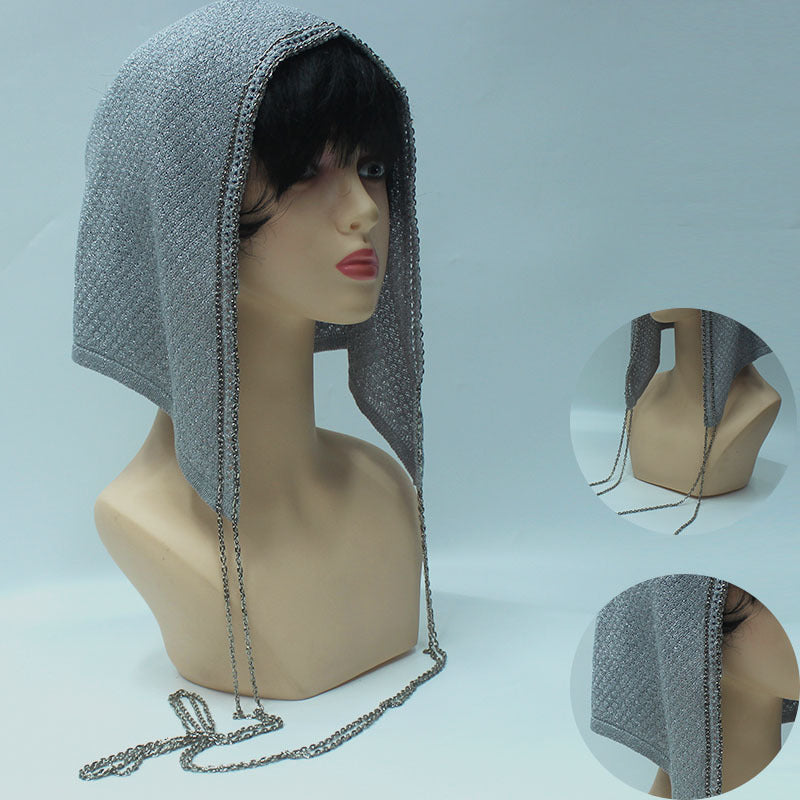 Chain Trim Hijab Cap | Sparkle Knit Balaclava with Chains(MAC375)