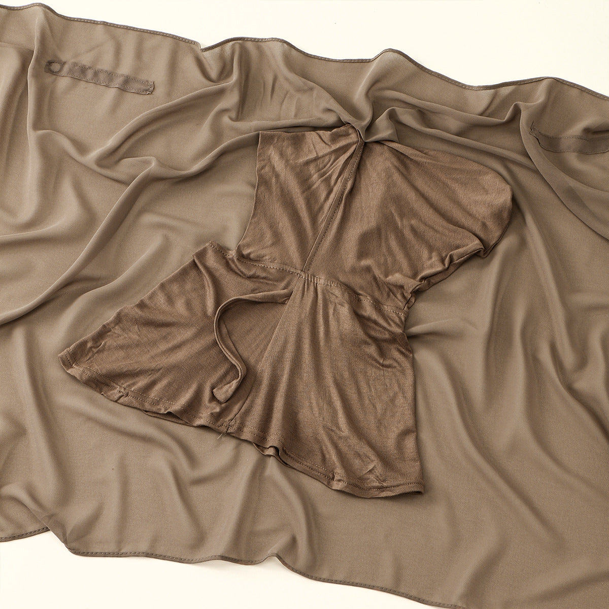 Instant Chiffon Hijab with Magnetic Closure & Ties(MH207)