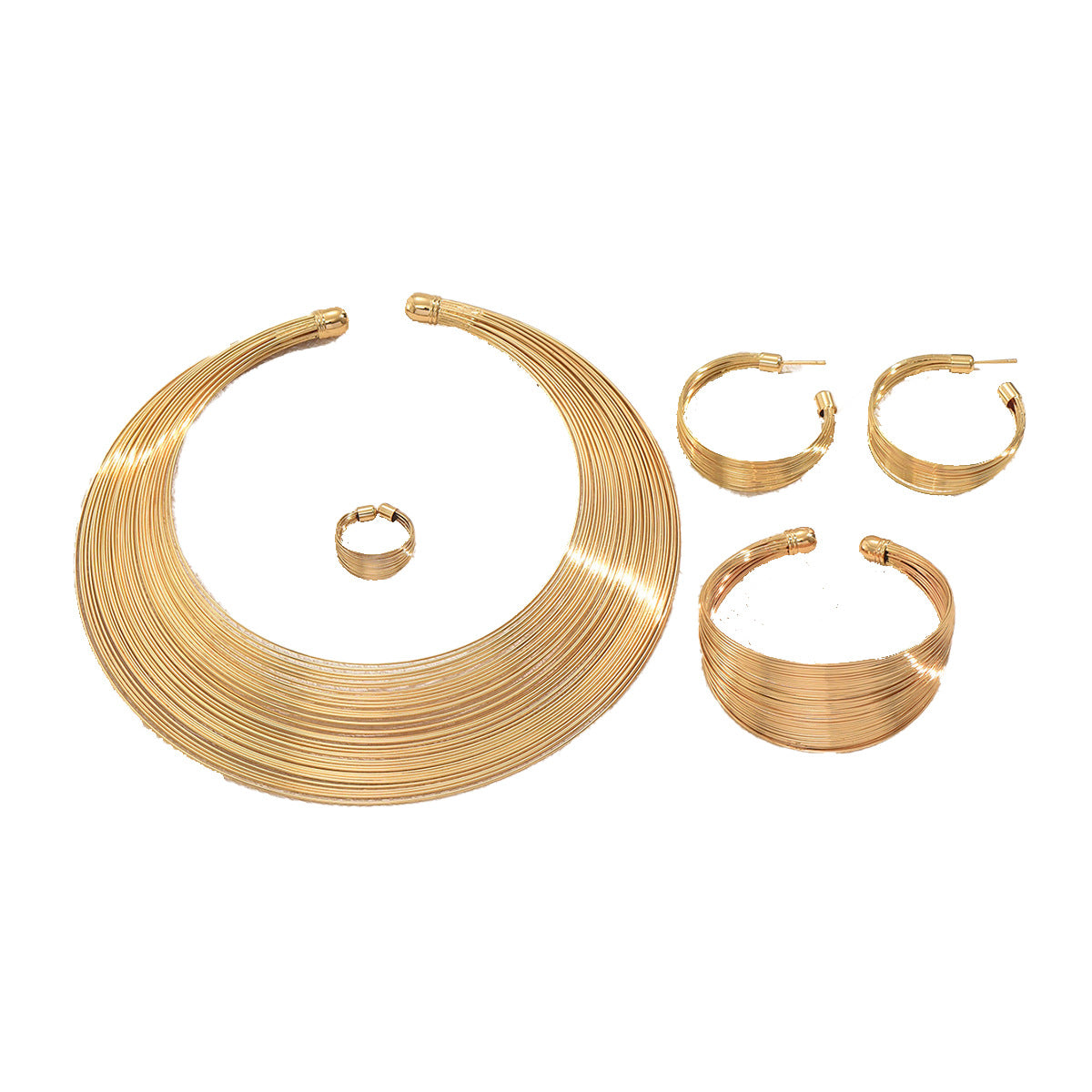 Geometric Multi-Layer Metal Jewelry Set (MAC417)