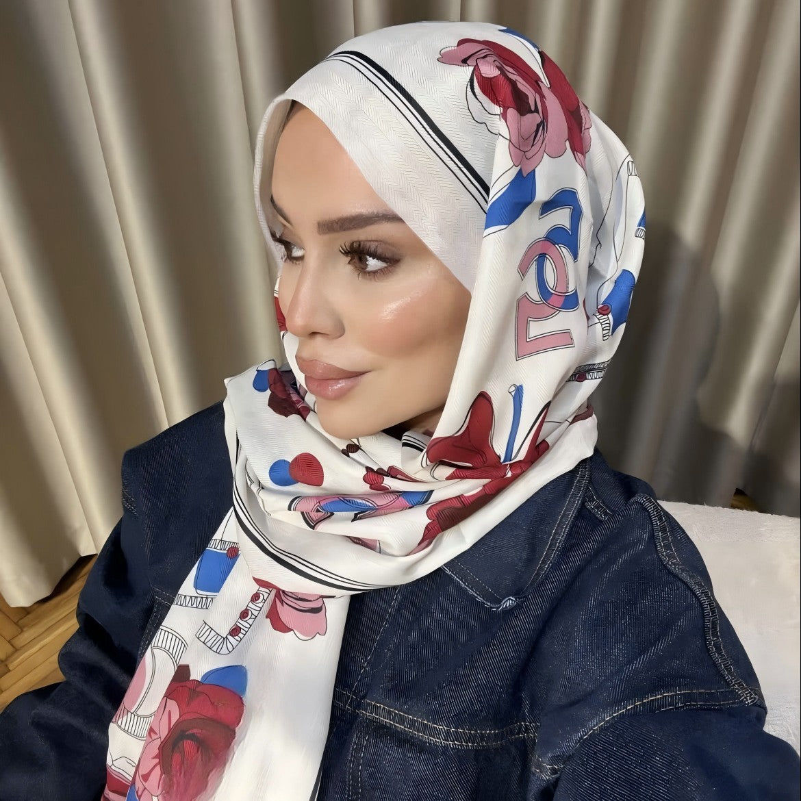 Twill Cotton Printed Scarf(MH215)