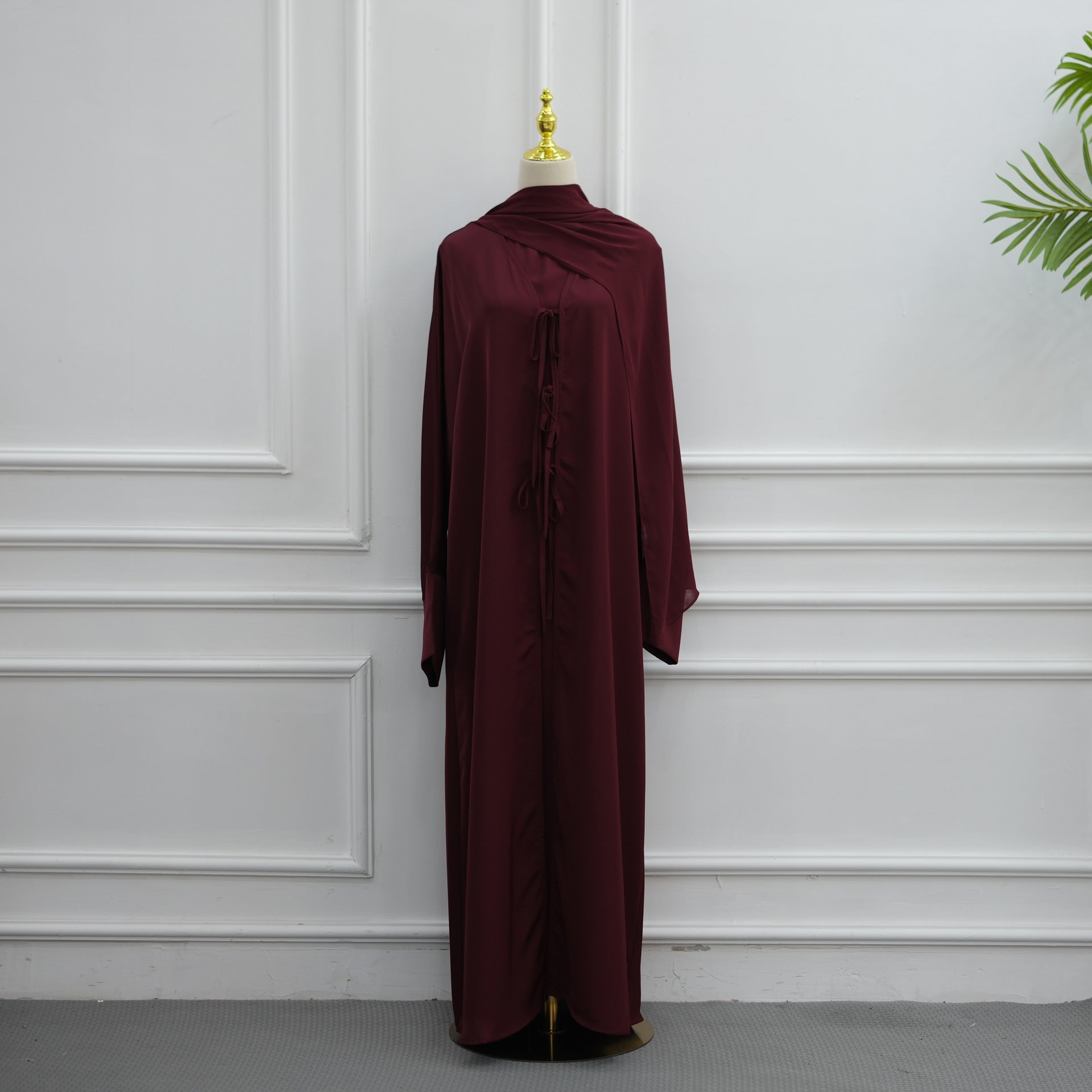 Nida Three-Piece Open Abaya Set(MOA340)