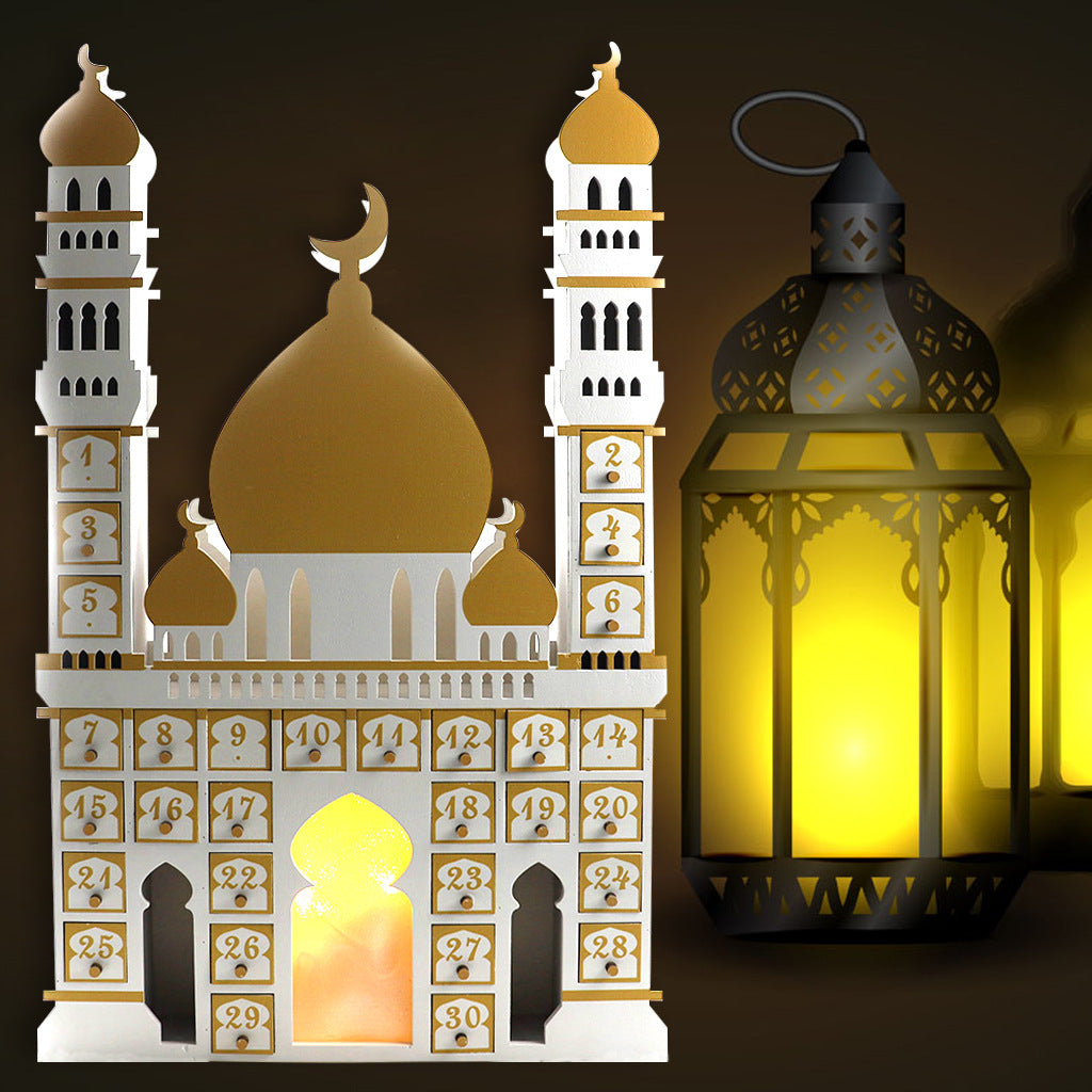 Wooden Arabic Castle Ramadan Countdown (MAC384)