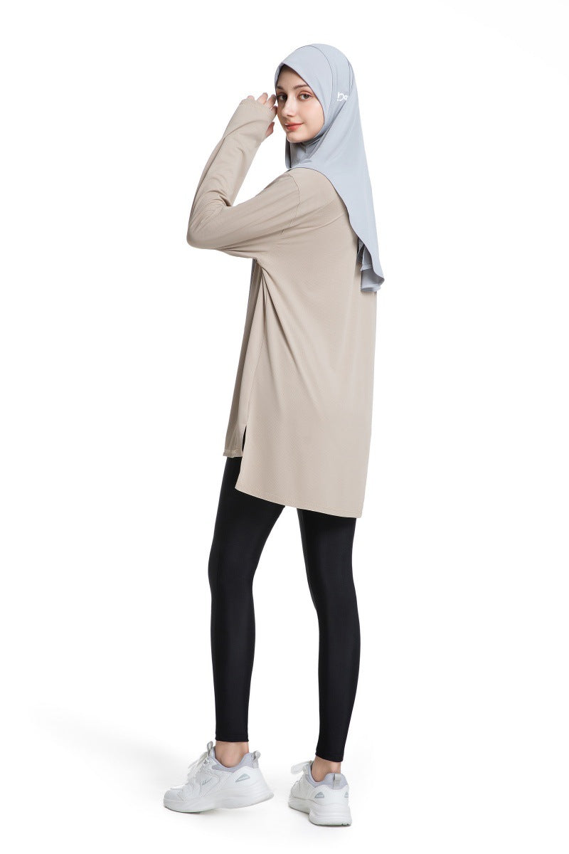 Quick-Dry Activewear with Thumb Holes Sports Top (MS289)