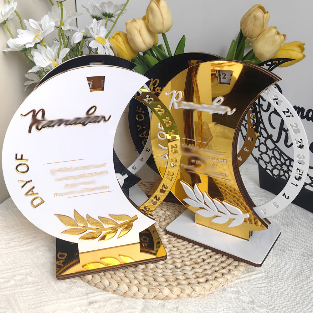 Ramadan Rotating Countdown Wooden Tabletop Decor (MAC378)