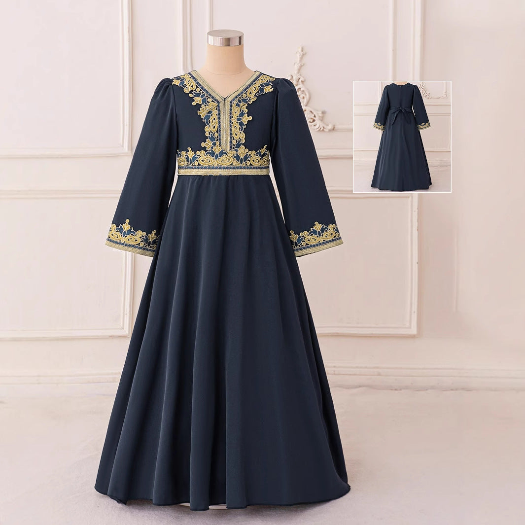 Girls Embroidered Kaftan Dress(MKG020)