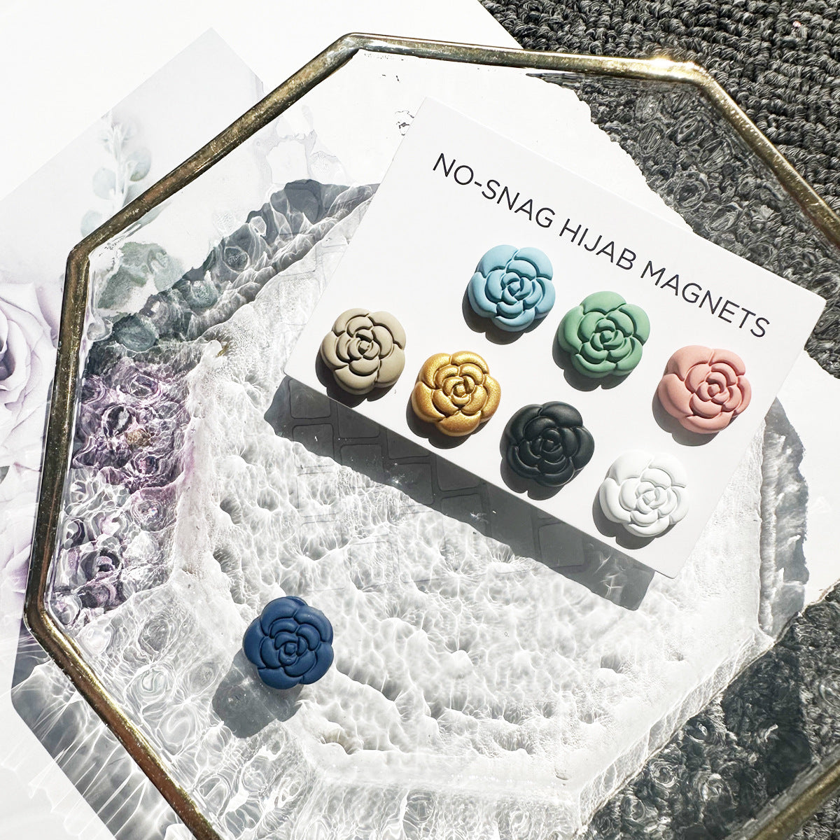 โ Secure Elegance Camellia Magnetic Hijab & Scarf Pin (MAC342)