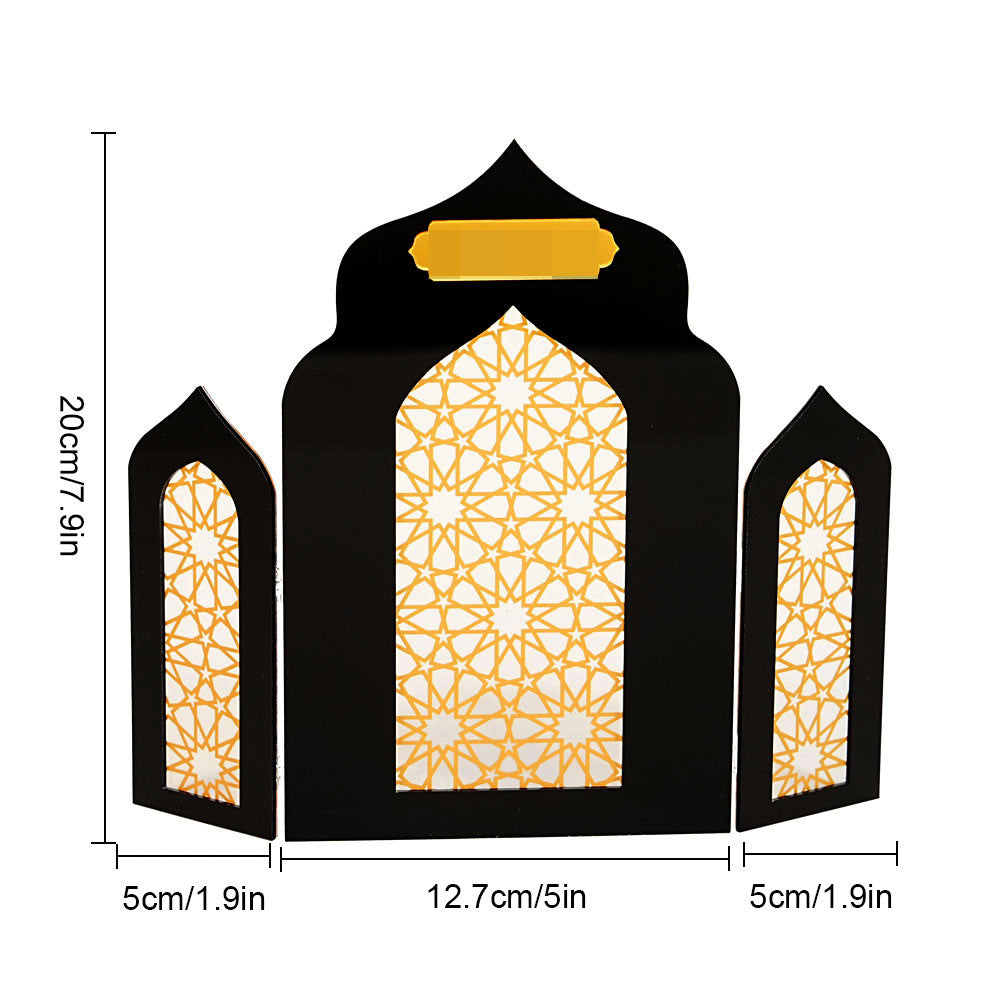 Islamic Acrylic Folding Screen Hollow Pattern Desktop Decor (MAC402)