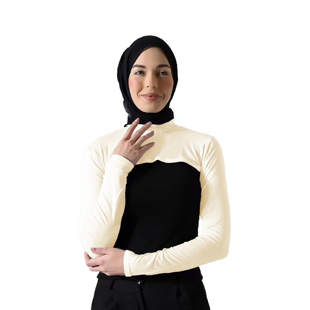 Modest Shoulder-Cover Base Layer Versatile Sleeveless Inner Top with Attached Sleeves | One Size (MAC409)