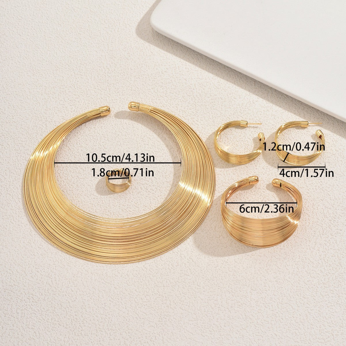 Geometric Multi-Layer Metal Jewelry Set (MAC417)