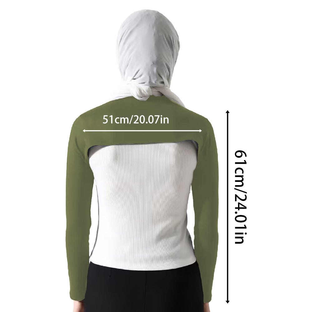 Modest Shoulder-Cover Base Layer Versatile Sleeveless Inner Top with Attached Sleeves | One Size (MAC409)