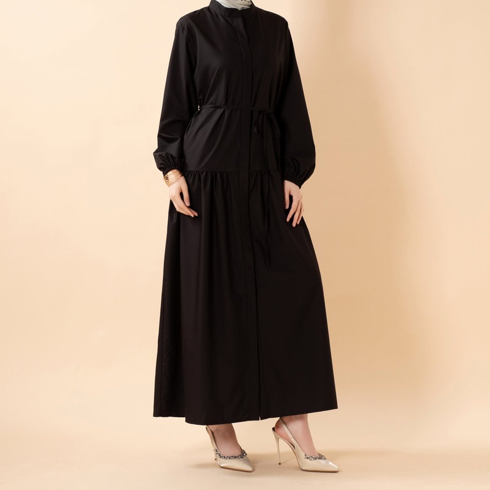 A - Line Trench Shirt Maxi Dress with Pockets(MA422) - Mariam's Collection