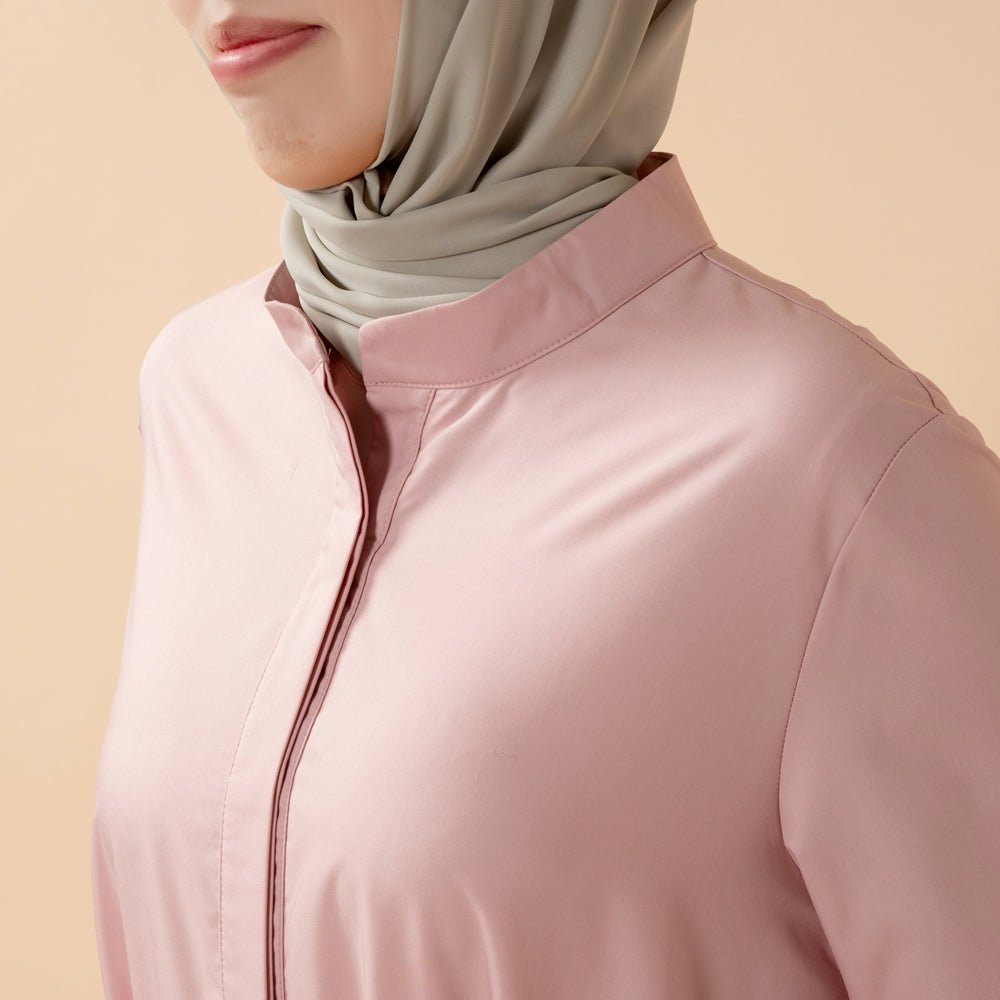 A - Line Trench Shirt Maxi Dress with Pockets(MA422) - Mariam's Collection