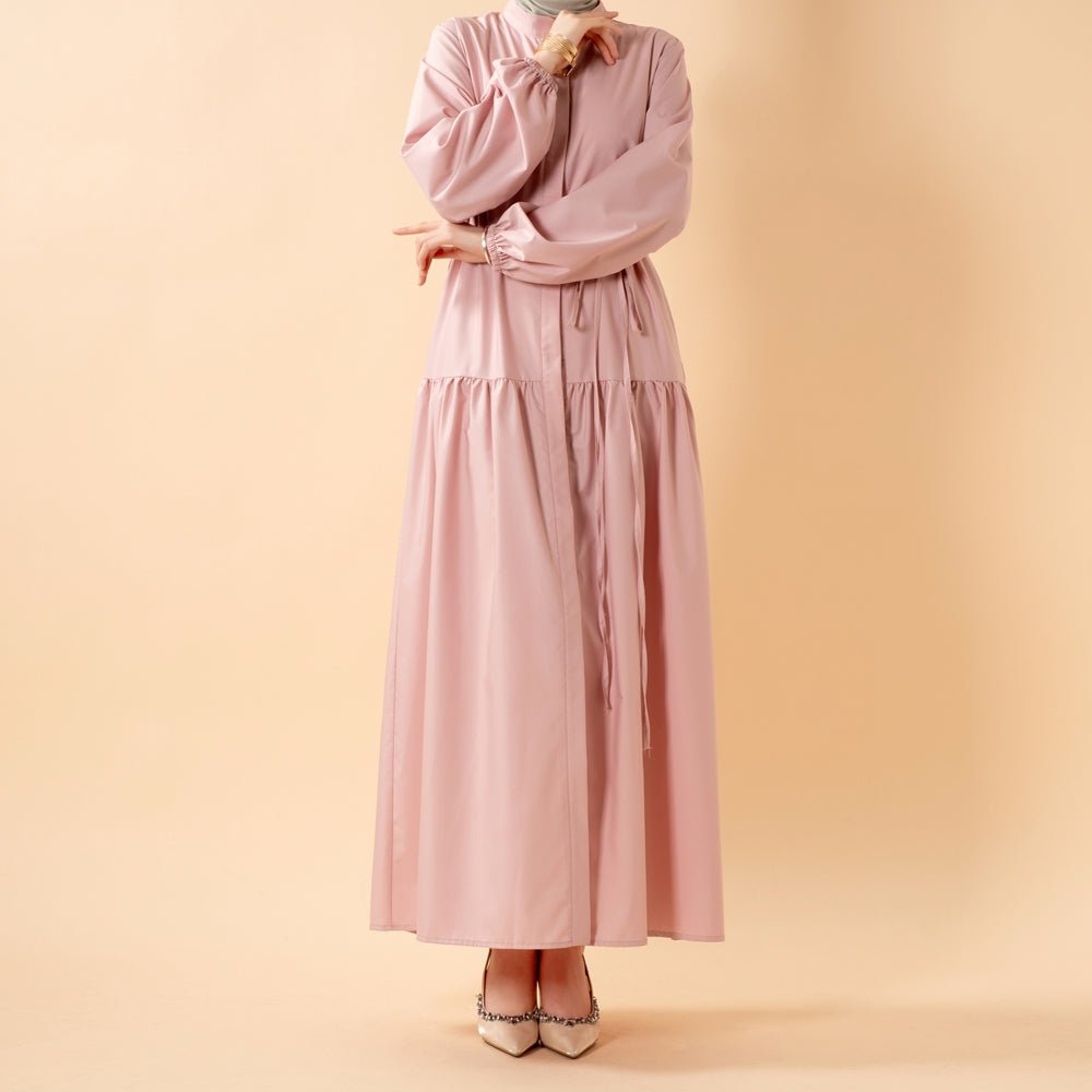 A - Line Trench Shirt Maxi Dress with Pockets(MA422) - Mariam's Collection