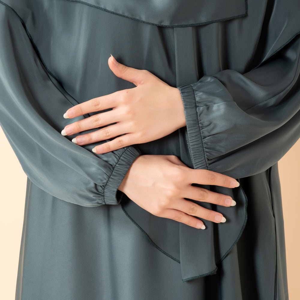 Abaya With Niqab and Khimar | Satin Niqab Khimar and Abaya(MK024) - Mariam's Collection
